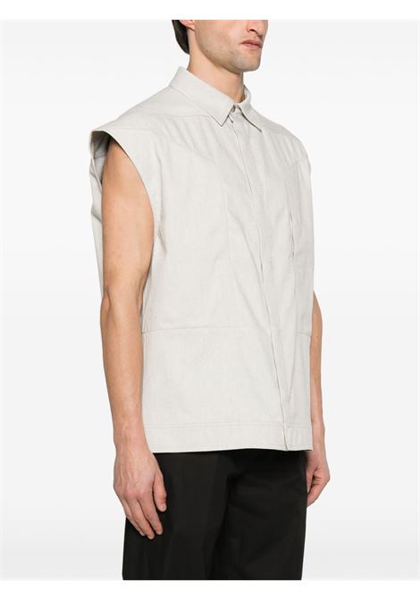 Giacca-camicia smanicata Jumbo in bianco sporco Rick Owens - uomo RICK OWENS | RU01E5776DRD41